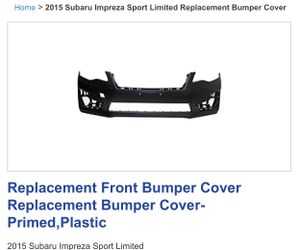 2015 Impreza sport limited bumper cover