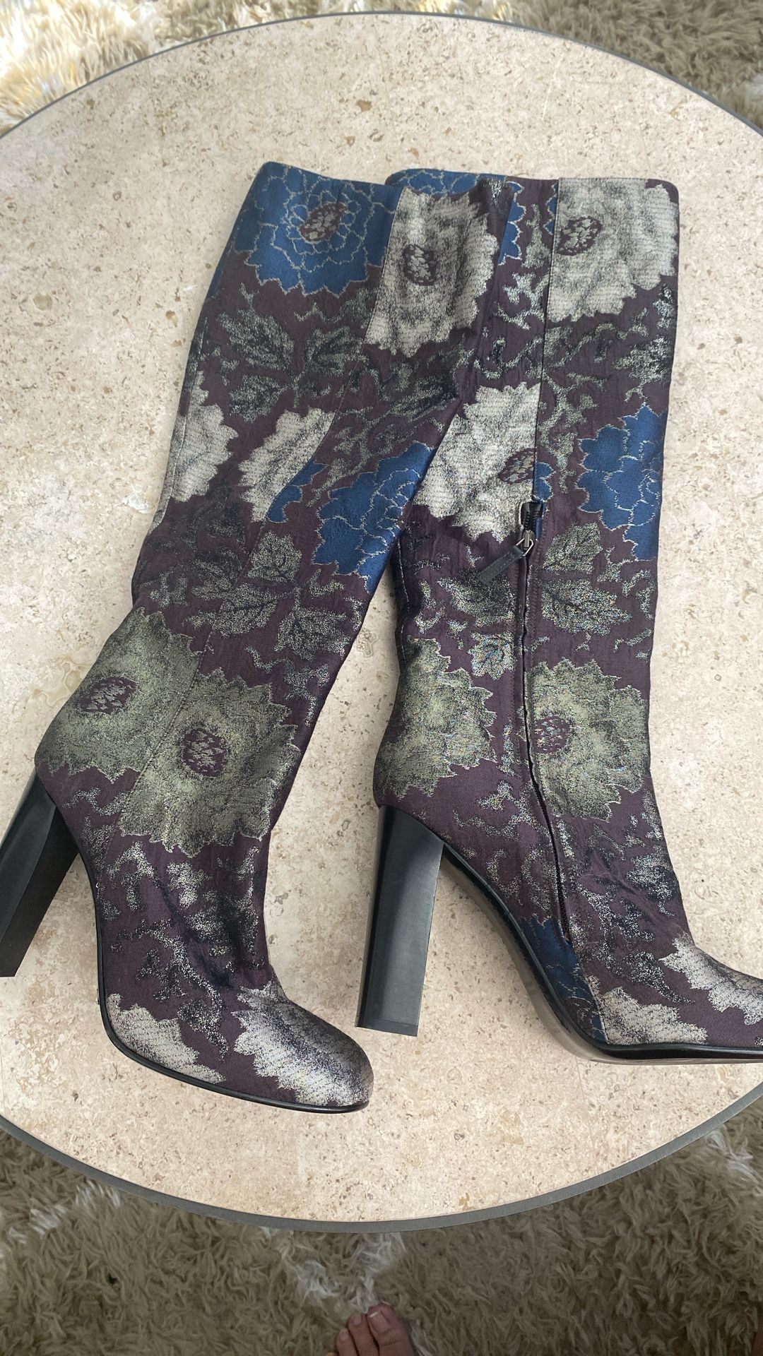 Beautiful Floral Thigh High Boots