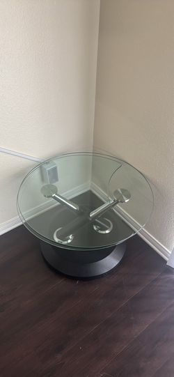 Contemporary Glass Coffee Table Rotating