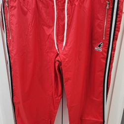 NWT Kangol Red Track Pants Mens M/L Zipper Pockets