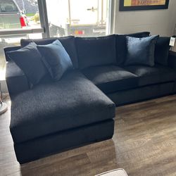 Cloud Feather Sectional Black Microfiber 