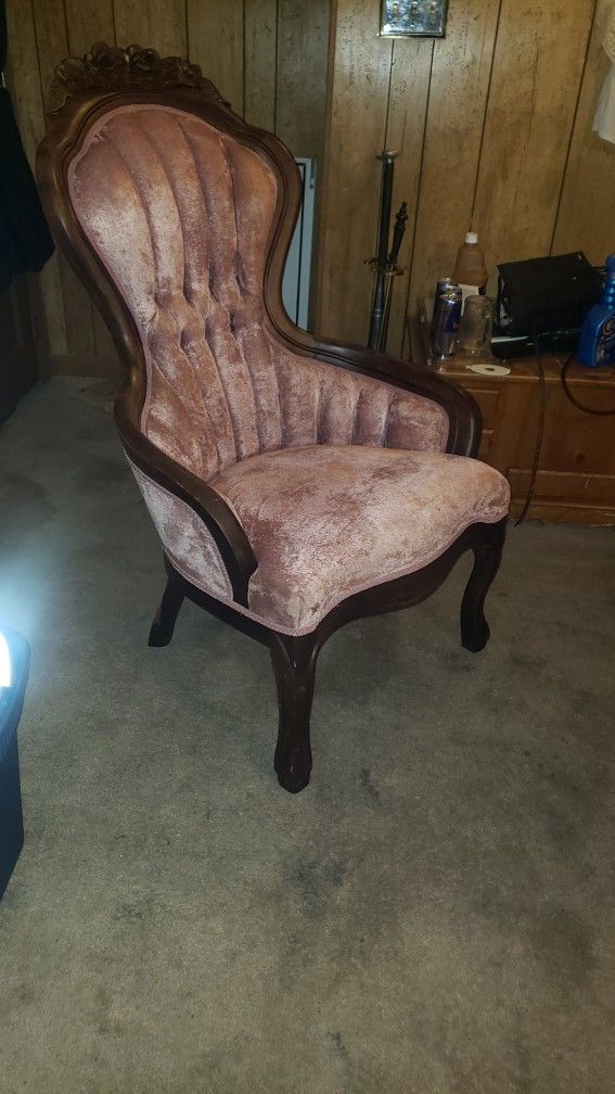 1960s Vintage Kimball Victorian Mahogany Ladies Parlor Chair