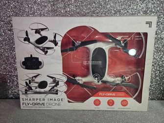Sharper Image Fly +Drive Drone. Rechargeable Dual Function NEW 2.4GHZ Long Range