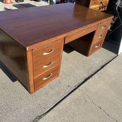 Six Drawer Antique Style Wooden Desk