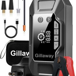4in1 4000A Car Jump Starter + Air Compressor+LED Light+power Bank 150PSI, Portable Car Battery Pack (10 L Gas/8.0L Diesel), Car Battery Charger Jump