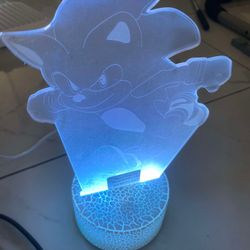 3D Illusion Sonic The Hedgehog Night Light Anime Table Lamp with Remote 16 Color