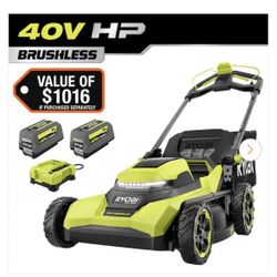 NEW IN BOX RYOBI 40V HP Brushless 21 in. Cordless Battery Walk Behind Self-Propelled Lawn Mower with (2) 6.0 Ah Batteries and Charger