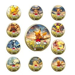Set Of 12 Pokémon Gold Plated Coins.  