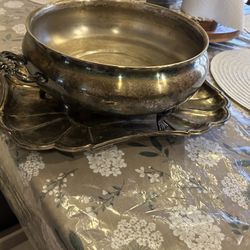 Antique Pot And Tray 