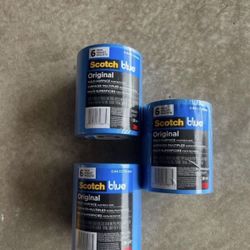 3 PACK OF 3M SCOTCHBLUE 0.94 IN X 60 YDS ORIGINAL MULTI- SURFACE PAINTERS TAPE (6 ROLLS)