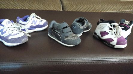 Baby girl sneakers size 5 (New balance, puma, Jordan) all for 10$ or each 3.50$