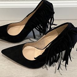 Black Suede Pump/Women Shoes Size 8