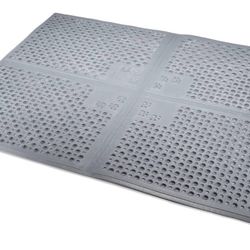 2 Multipurpose Rubber Cat Litter Mats, Helps Control Litter - Gray, Extra Large