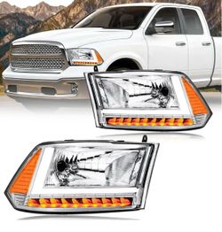 LED DRL Headlights For 2009-2018 Dodge Ram