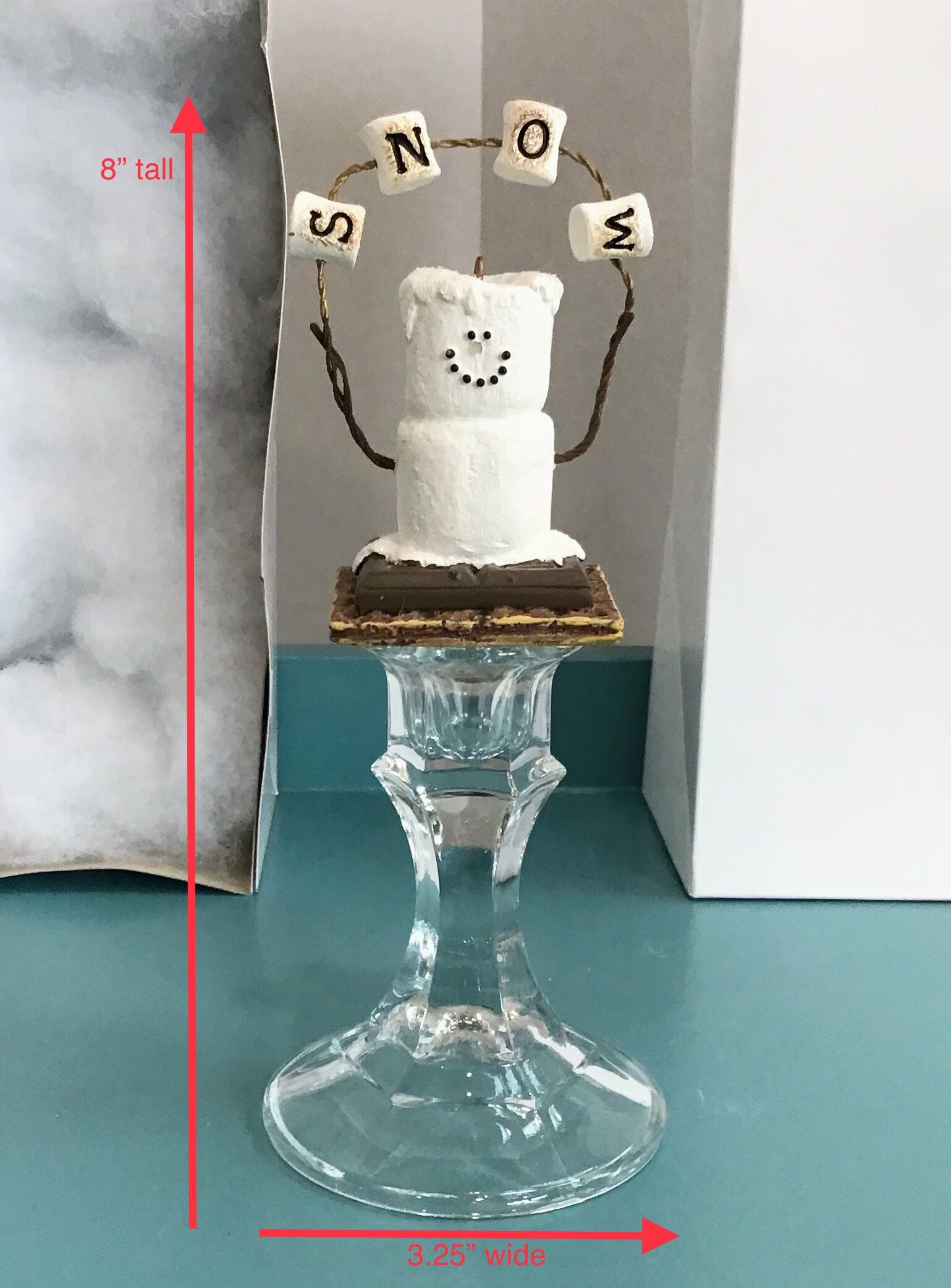 Hand Crafted “Snow S’mores” on a Glass Pedestal