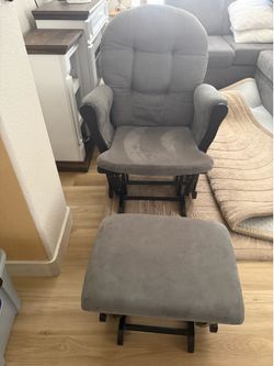 gray glider chair with matching ottoman
