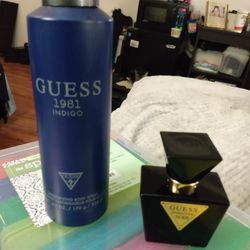 Guess Seductive Noir Eau De Toilette Spray 1.0oz Spray & Guess 1981 Indigo Body Spray 6oz