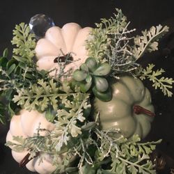 Matching Artificial Plants On Mirror Vase 