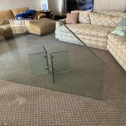 Large Unique Glass Coffee Table