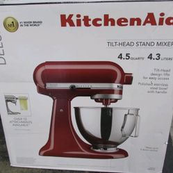 Kitchen Aid Deluxe Series Tilt Head Stand Mixer With Stainless Bowl, Empire Red