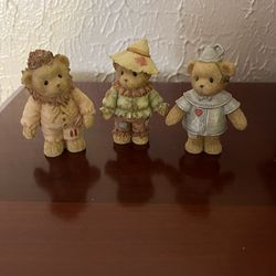 Cherished Teddies, 2005 Wizard of Oz Collection, Set of 3 Lion , Scarecrow, Tin