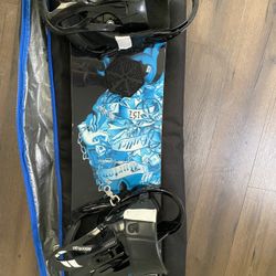 Burton Snowboard, Dakine Board Bag, And Burton Boots