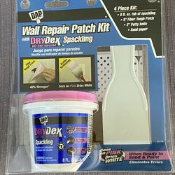 DAP Drydex Wall Repair Patch Kit, spackle/fiber patch/putty knife/sandpaper, new 