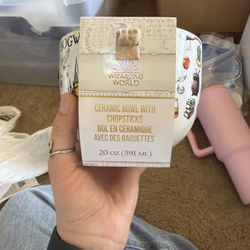 Ceramic Harry Potter Bowl w/Chopsticks