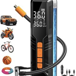 Tire Inflator Portable Air Compressor 6X Air Pump for Car Tires, 150PSI&5400 mAh Portable Tire Inflator for Car,DC 12V Air Compressor with Pressure Ga