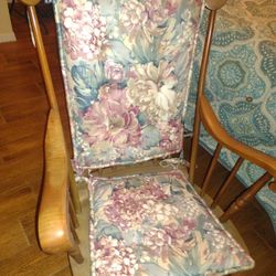 Very beautiful in person
Vintage Adult, Full Size Wooden Rocking Chair - Sturdy, with Reversible Covering