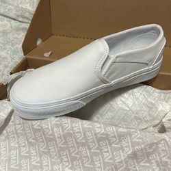 White Vans (slip-ons) 