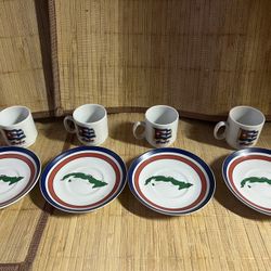 Cuban Flag Espresso Cup And Saucer Set Of 4