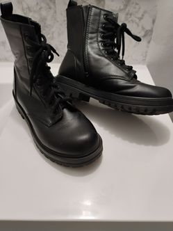 Black combat boots for women