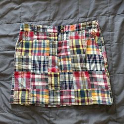 women’s polo patchwork mini skirt size small