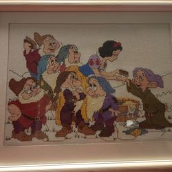 Vintage Snow White And 7 Dwarfs Framed 
