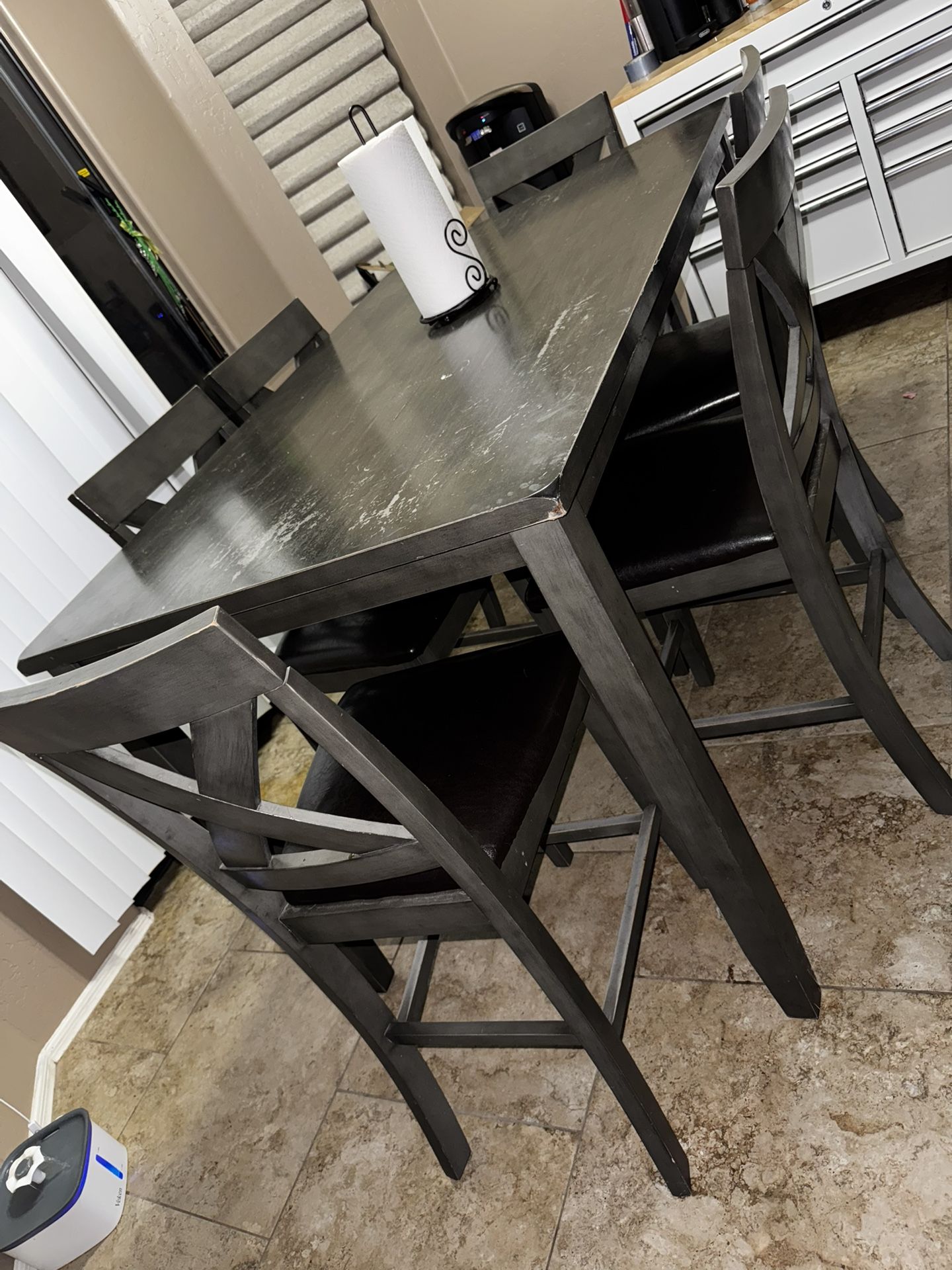 Grey 6 Chair Dining Table Set