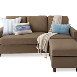Sofa With Ottoman Brown Cloth New $399 