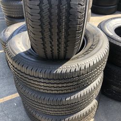 SET OF FOUR TIRES 265/70/17 CONTINENTAL SEMI NEW 95%TREAD LIFE $300 PRICE INCLUDES PROFESSIONAL ISTALATION AND TAX 