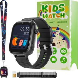 4G Kids Watch, Smart Watch for Kids with SIM Card, 47 Exciting Games, Two-Way Calling Feature, SOS Emergency Call Button Ideal for Kids Aged 3-12, Chi