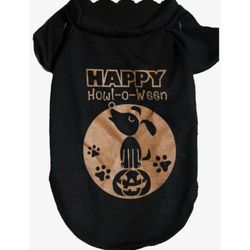 Happy Howl-o-ween Novelty Pet Tee Size Small Light Weight Pet Apparel 