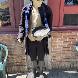Vtg 2000s RARE Gemmy Halloween Animatronic 6Ft Edwardian Butler Greeter RETIRED