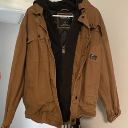 Hurley Coat With Hood Dark Beige 