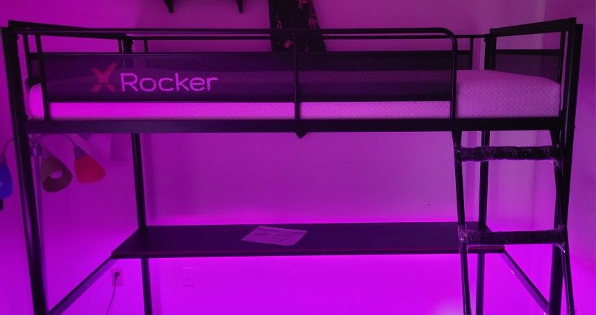 HQ Gaming Bunkbed W/ Shelving And L.E.D.S.