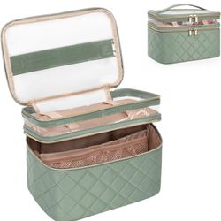 BRAND NEW IN BAG OCHEAL Makeup Bag, Double layer Cosmetic Cases Travel Makeup Organizer Toiletry Bags Large Make Up Bag