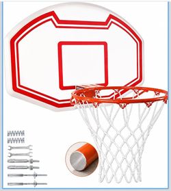 Wall Mount Basketball Hoop - 36" Backboard with 18" Solid Steel Rim Dual-Spring Shock Absorption, 7 oz. Heavy-Duty Net, Complete Mounting Kit w/ Wrenc