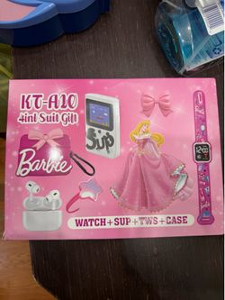 Barbie  gift set , Watch+wireless Earbuds+case bundle New