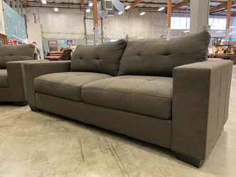 Dark Greige Modern Square Arm Sofa