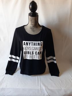 Ideology women's black long sleeve graphic top size XL