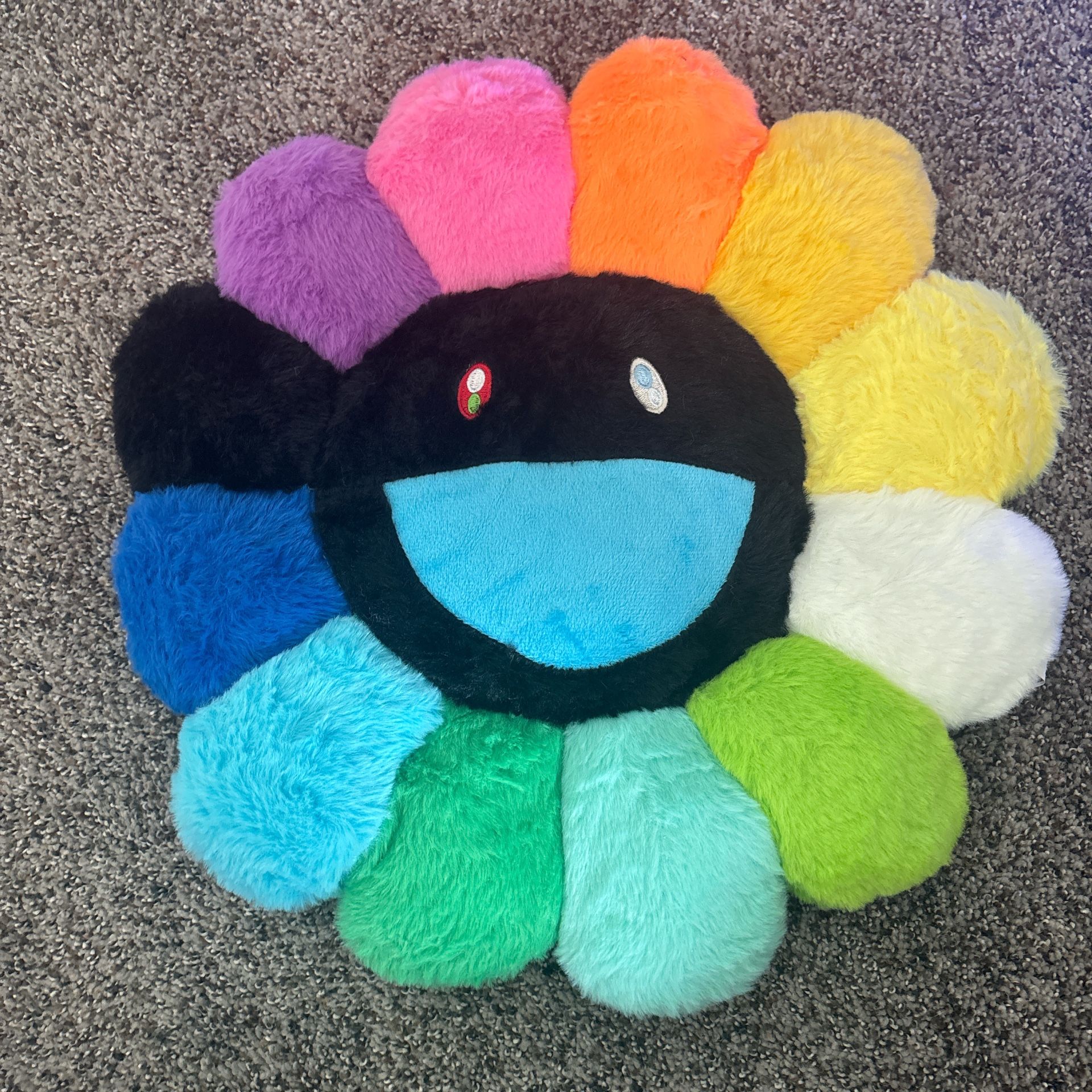 Rainbow Flower Takashi Murakami Plush Pillow