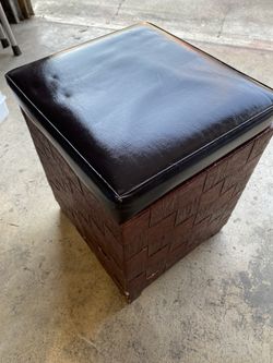Leather Stool with storage